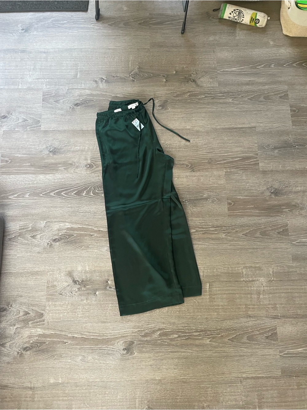 LOFT Satin Drawstring Pants - Emerald Green - Picture 5 of 5